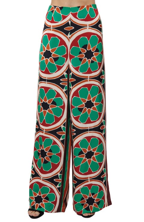 Kat Geo Print Wide Leg Pants