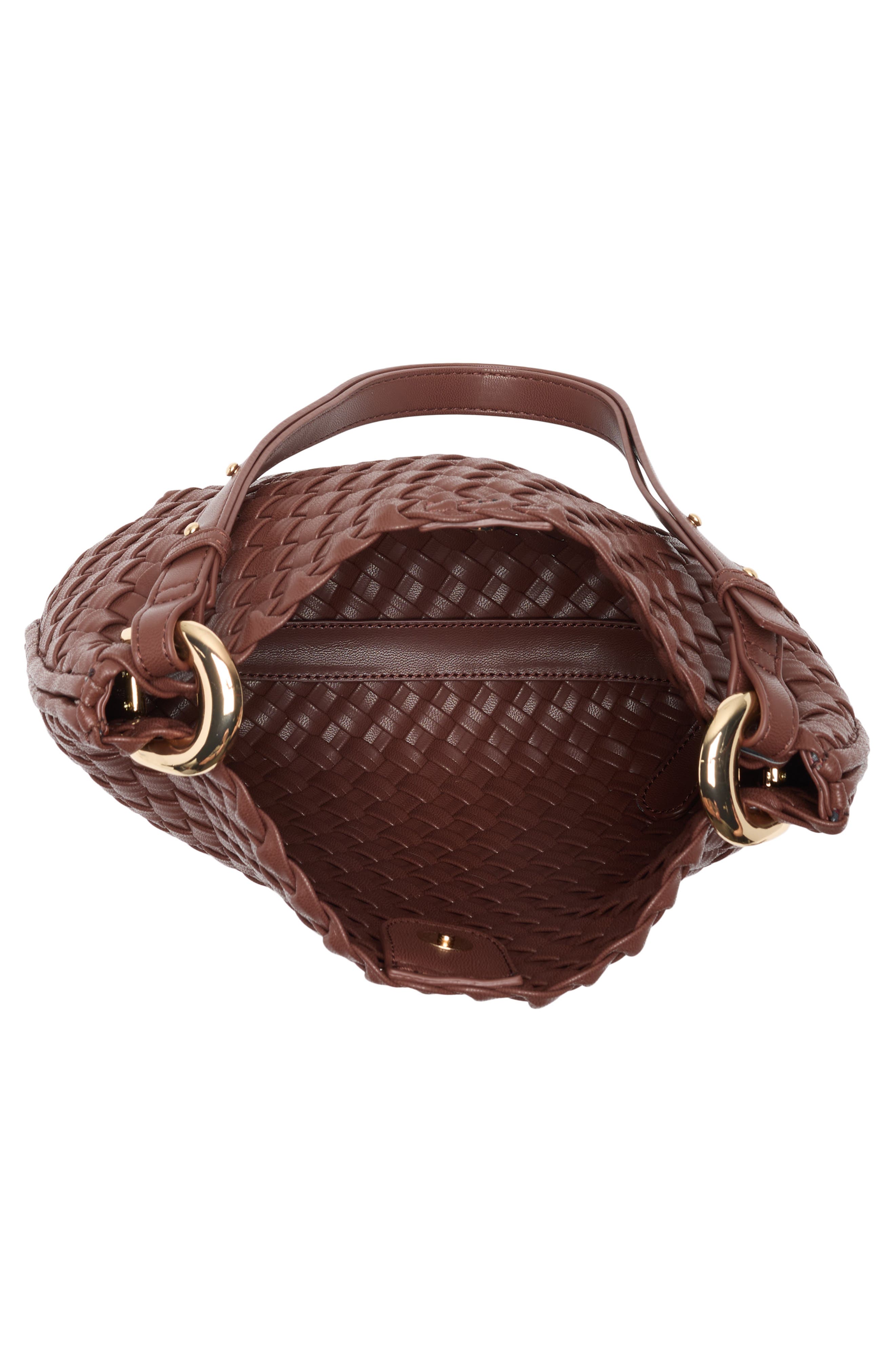 Woven Hobo Shoulder Bag, Alternate, color, CHOCOLATE
