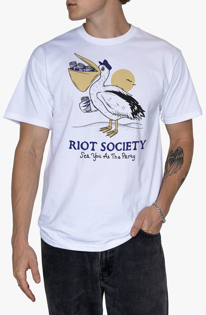 RIOT SOCIETY Party Pelican Cotton Graphic T-Shirt, Main, color,