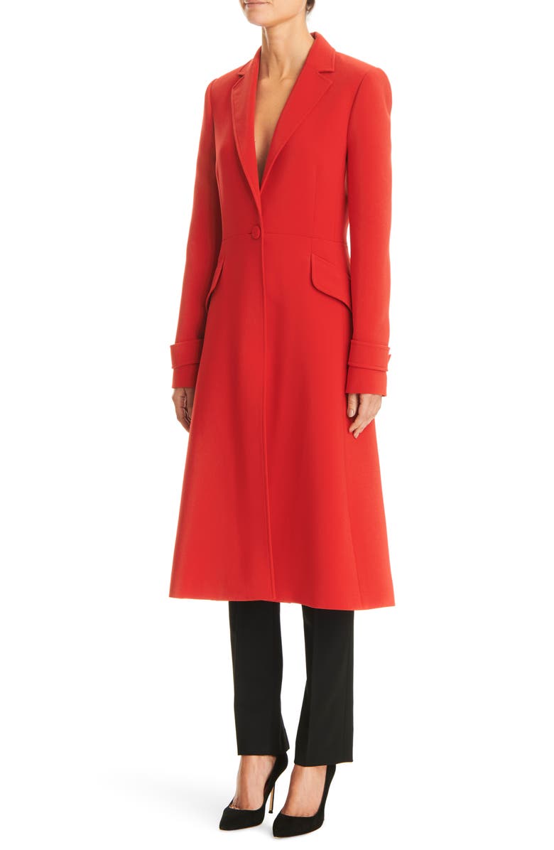 Carolina Herrera Notched Lapel A-Line Coat, Alternate, color,
