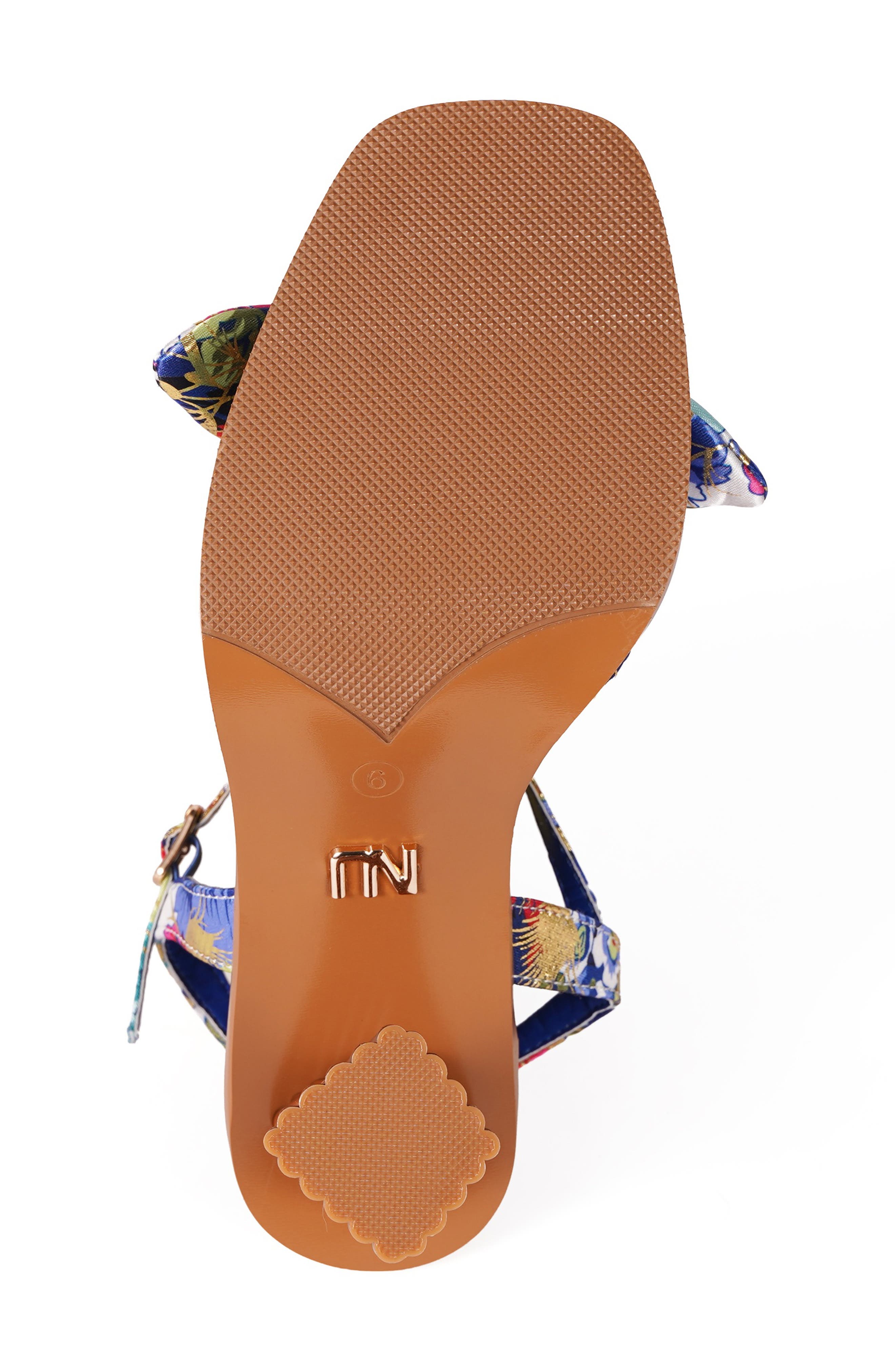 Nora Bow Ankle Strap Sandal, Alternate, color, BLUE MULTI