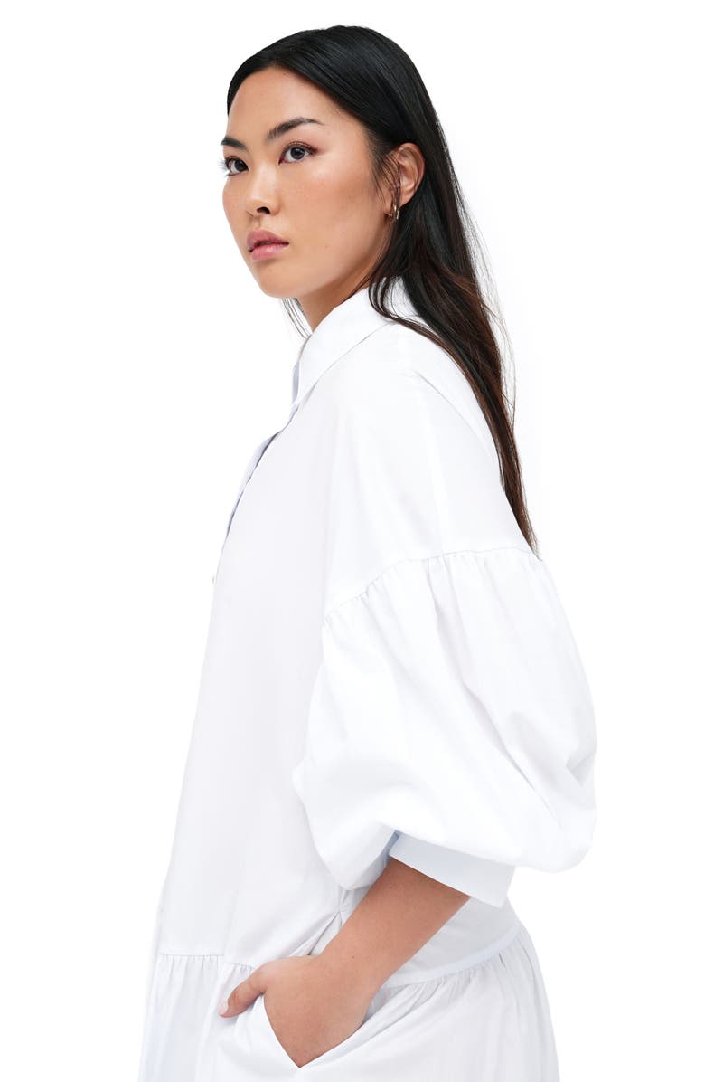 Marcella Ada Cotton Poplin Midi Shirtdress, Alternate, color, White