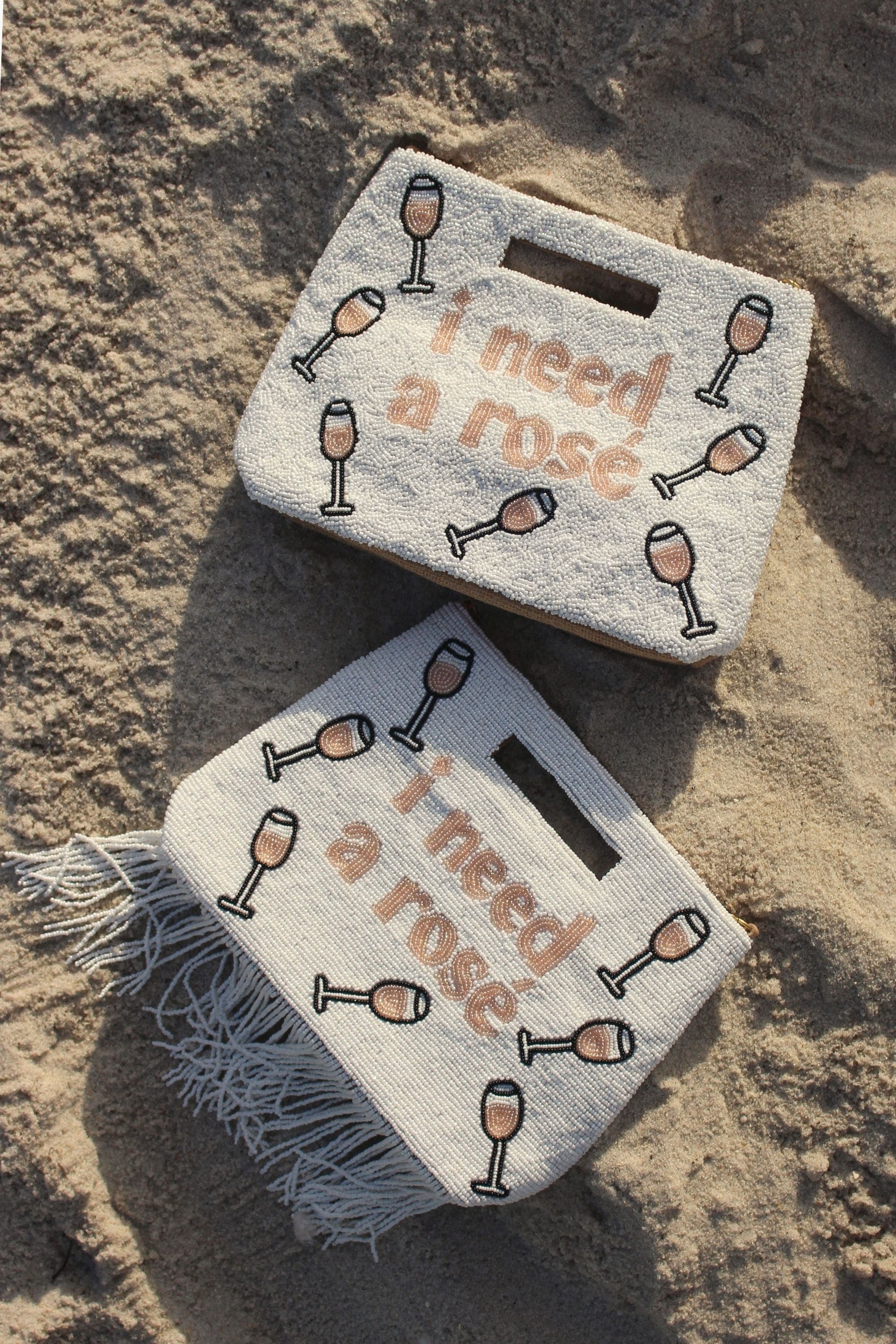 Island to East Side I Need a Rosé Handle Pouch, Alternate, color, White