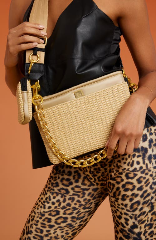 Think Royln Downtown Raffia Crossbody Bag In Sand