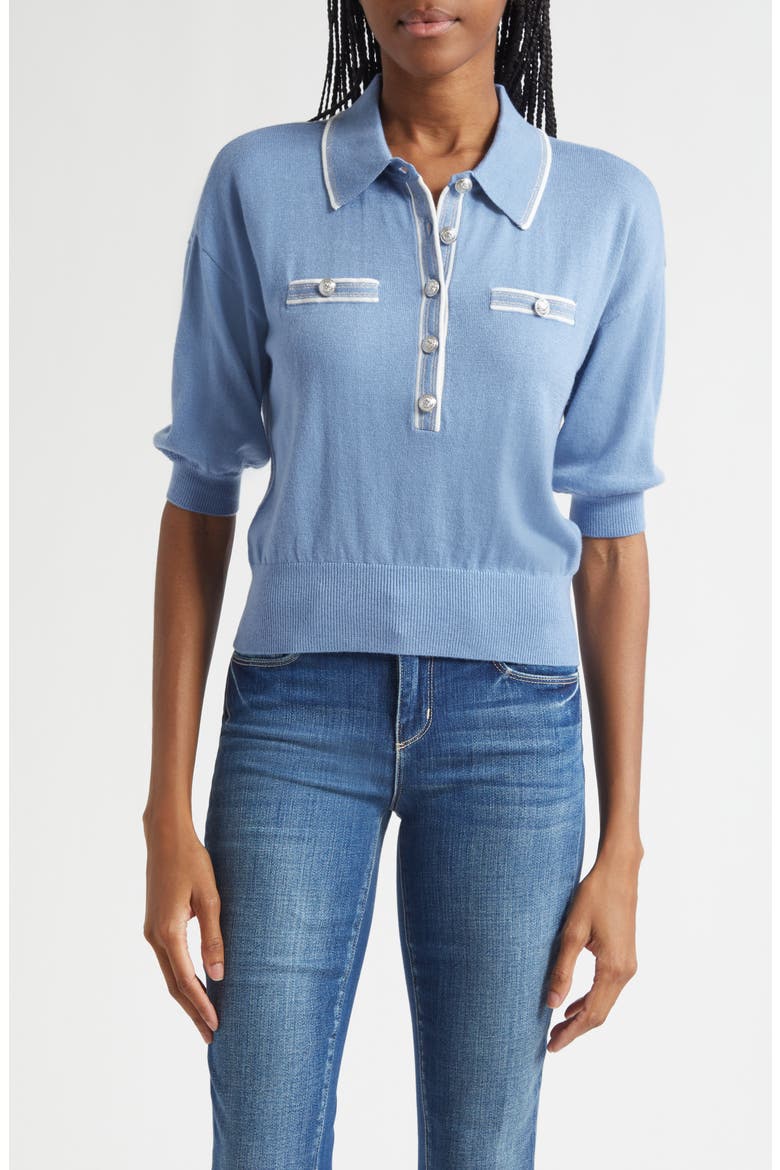Masaki Polo Sweater, Main, color, HARBOR BLUE/ IVORY/ NICKEL