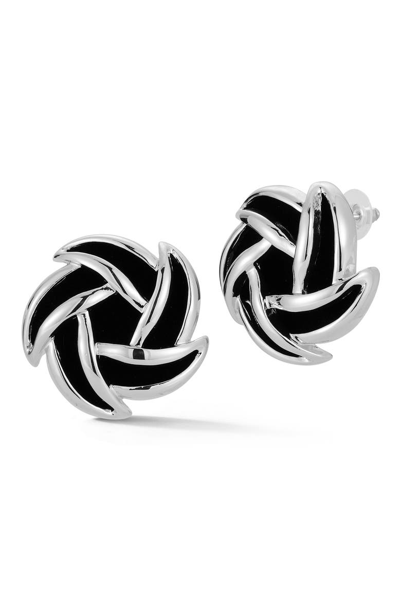Statement Rose Stud Earrings, Main, color, SILVER