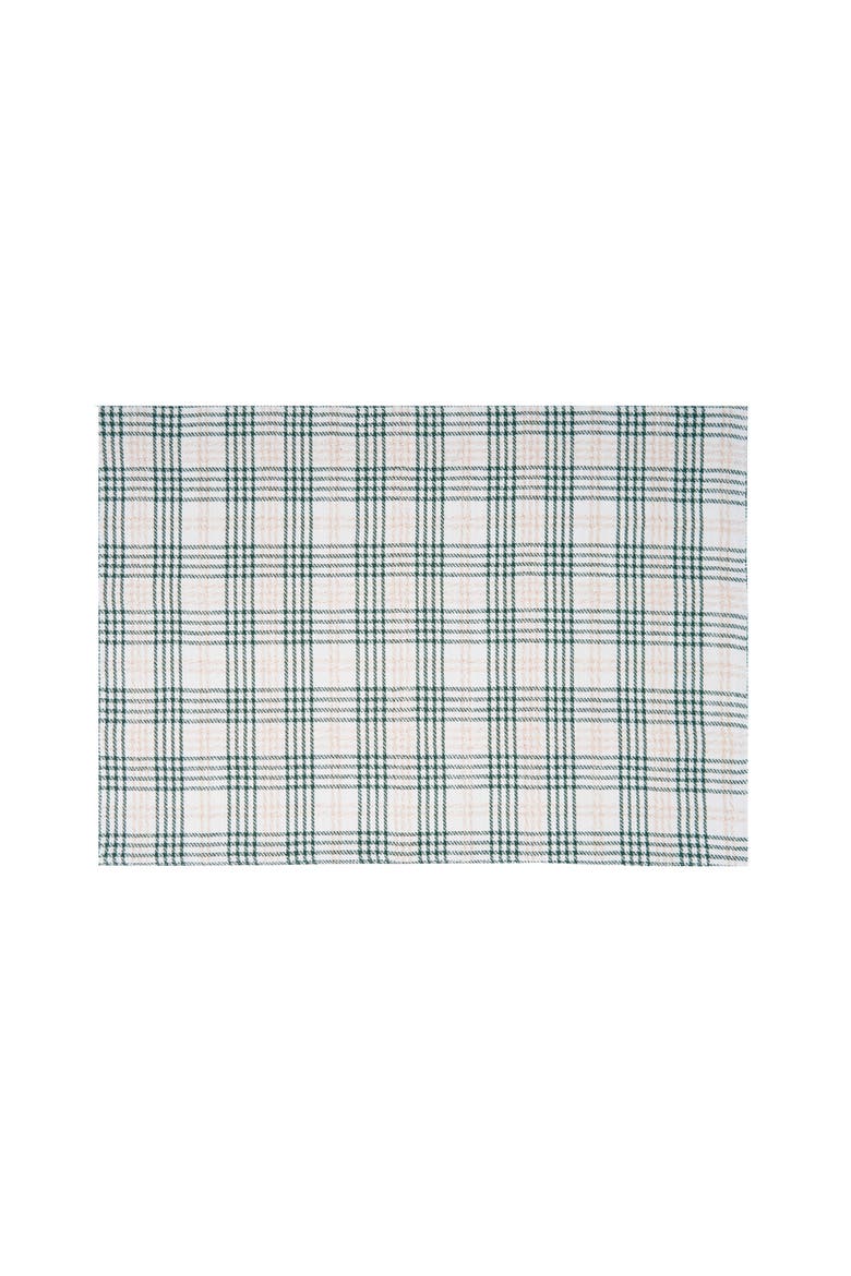 Sage & Gold Plaid Placemats Set of 6, 13" x 19", Alternate, color, Gray