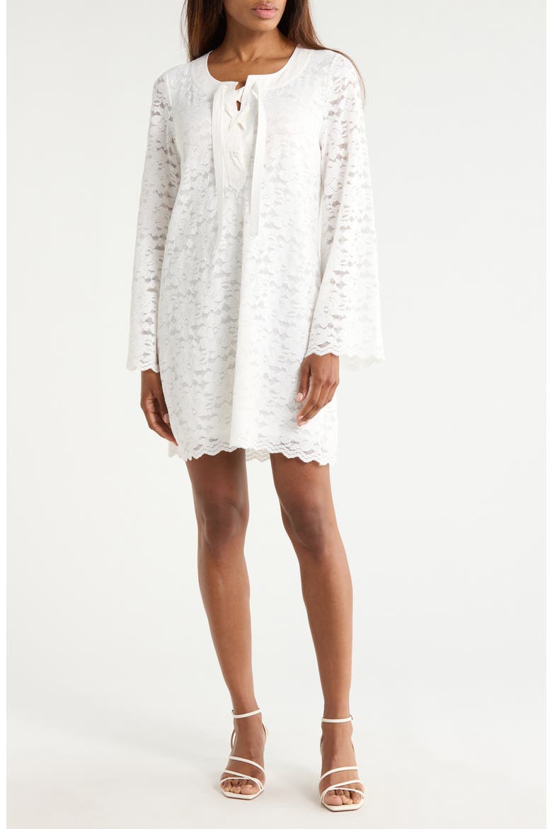 Parker Long Sleeve Lace Dress, Main, color, WHITE