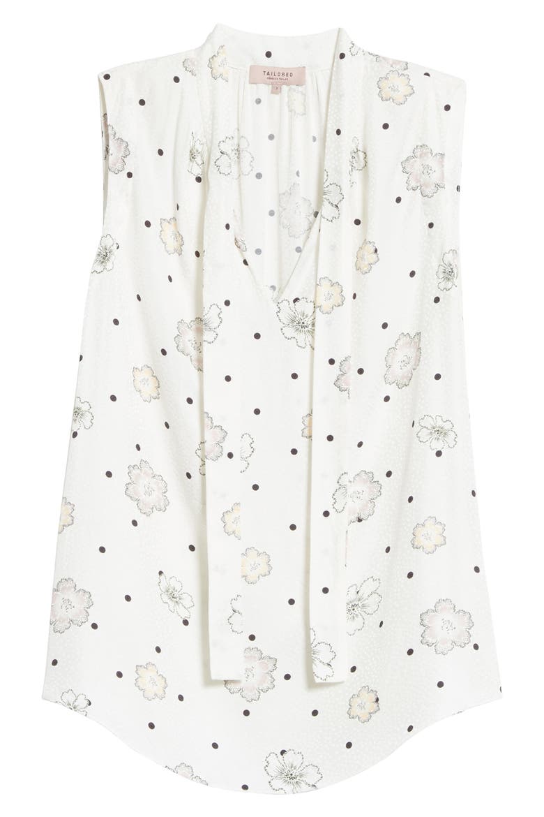 Sonnet Fleur Sleeveless Silk Blend Top, Alternate, color, SNOW COMBO