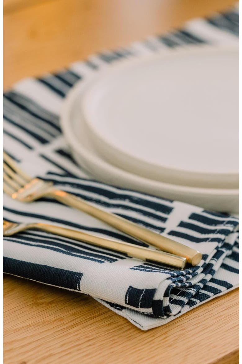 Marguerite in Indigo - Pair of Napkins, Alternate, color, Indigo