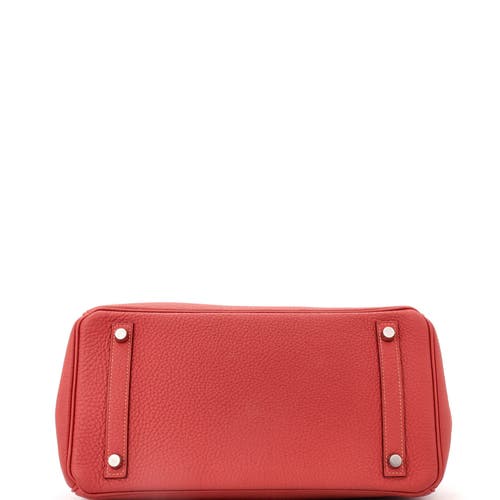 Pre-owned Hermes Hermes Birkin Handbag Red Togo With Palladium Hardware 30 In Red