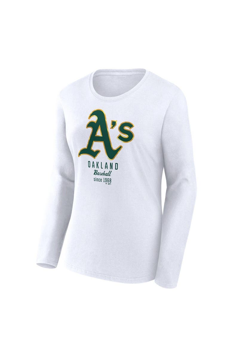 FANATICS Women's Fanatics Branded  White Oakland Athletics Lightweight Fitted Long Sleeve T-Shirt, Alternate, color, White