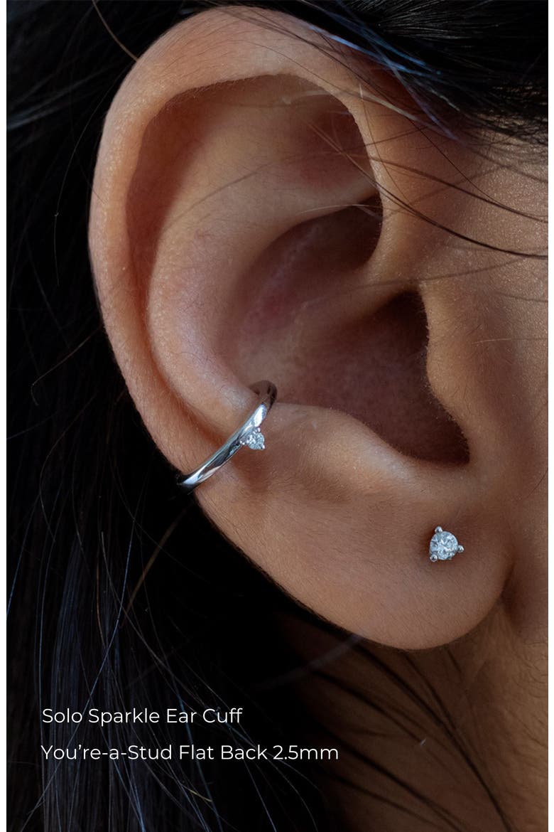 Solo Sparkle Ear Cuff, Alternate, color, Silver