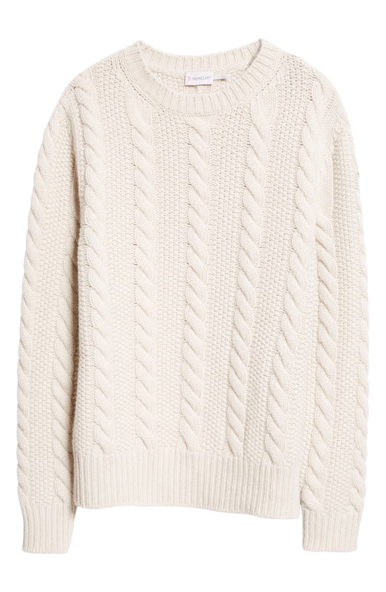 Moncler Virgin Wool & Cashmere Cable Knit Sweater, Alternate, color, 