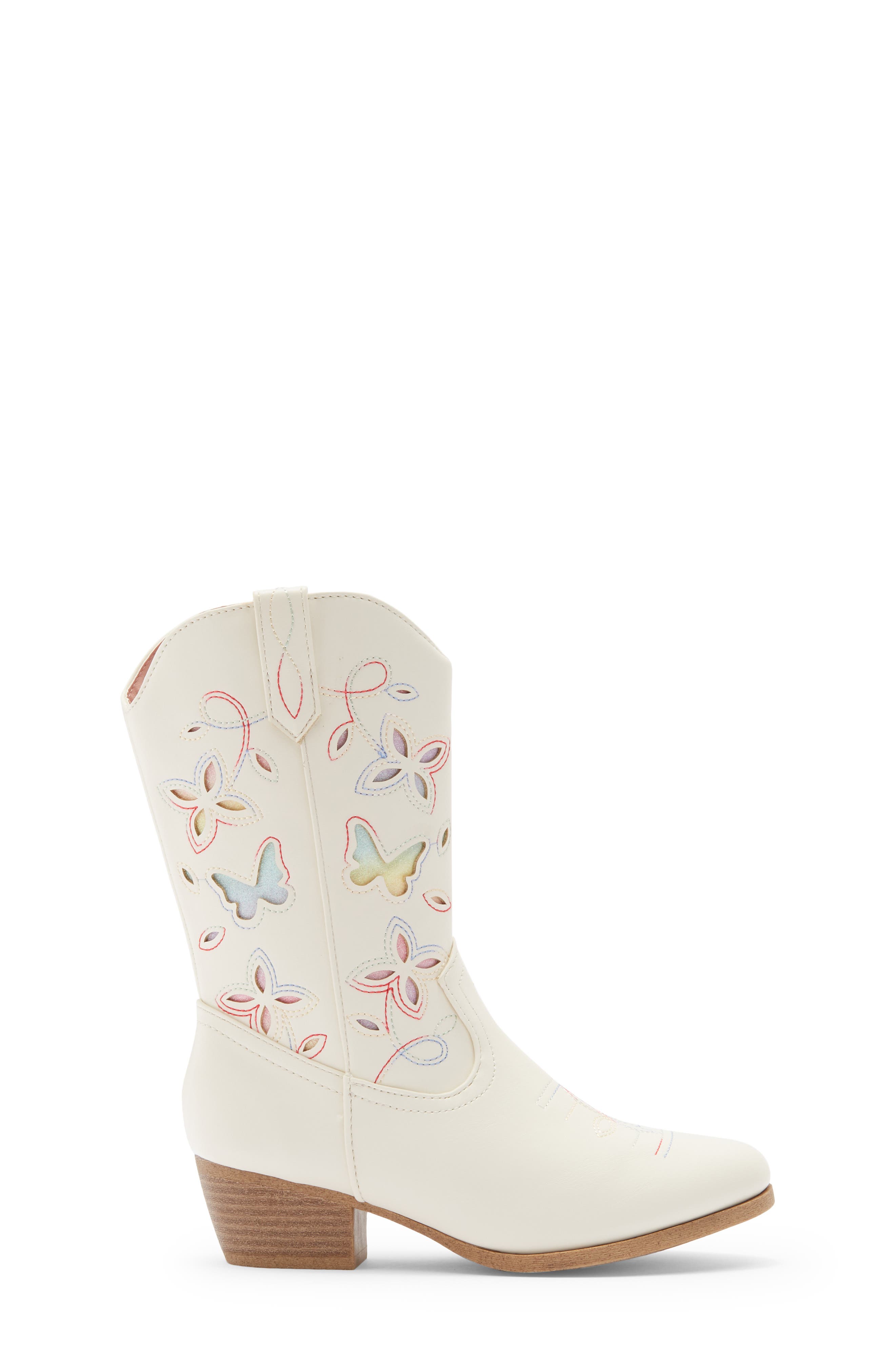 JELLYPOP Kids' Gladden Western Boot, Alternate, color, Off White Multi