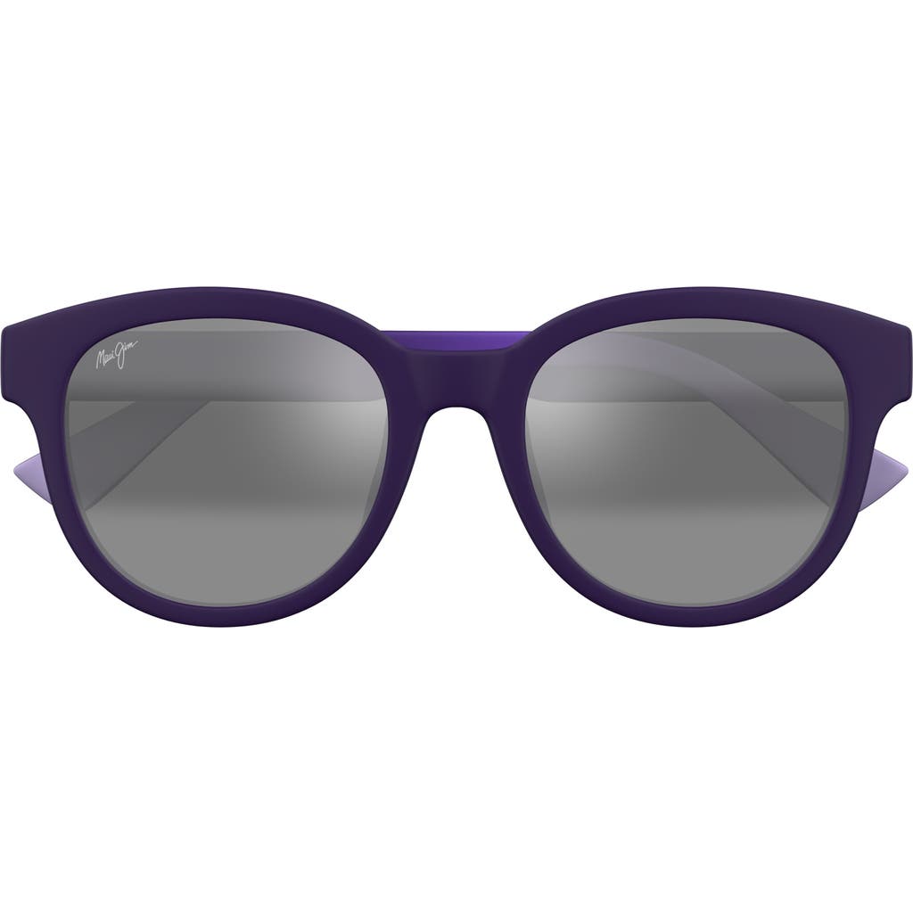 Maui Jim Ihupani Af 53mm Polarizedplus2® Round Sunglasses In Purple/neutral Grey