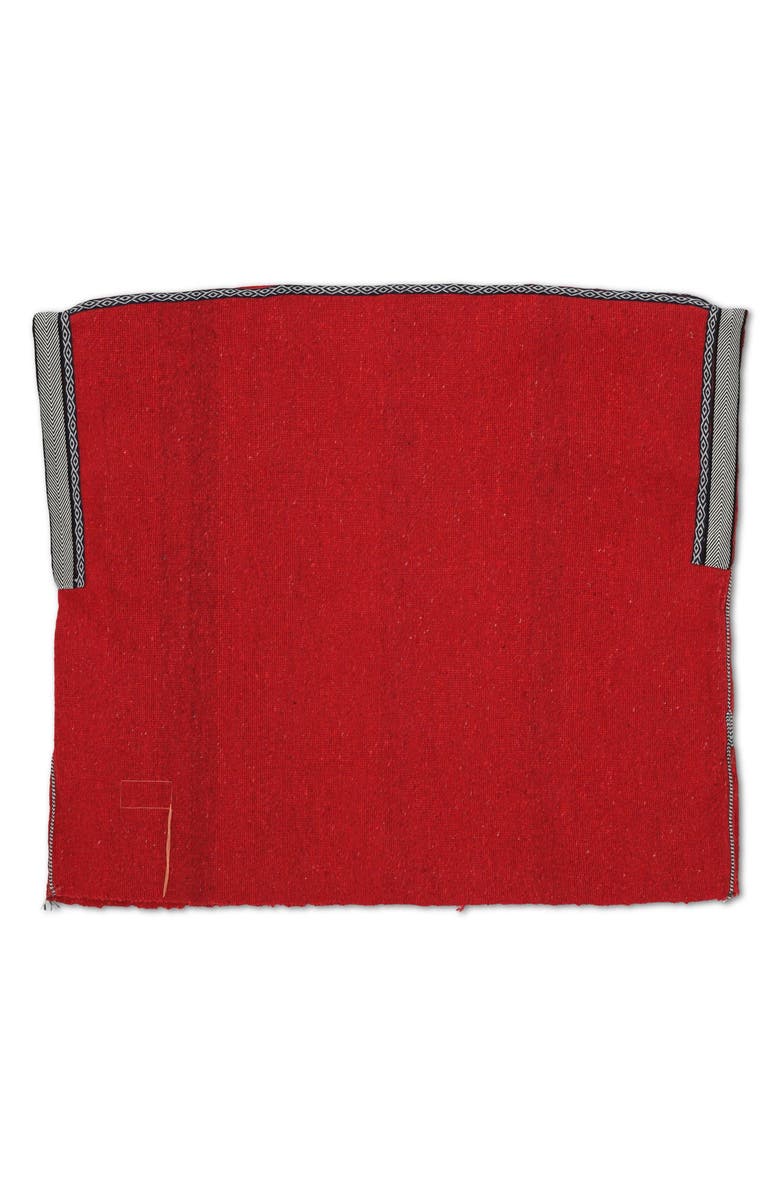 Fortela White Cotton Poncho, Alternate, color, Red