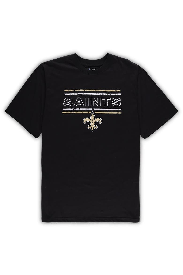 Men's Concepts Sport Black/Gold New Orleans Saints Big & Tall Flannel Sleep Set, Alternate, color, Black