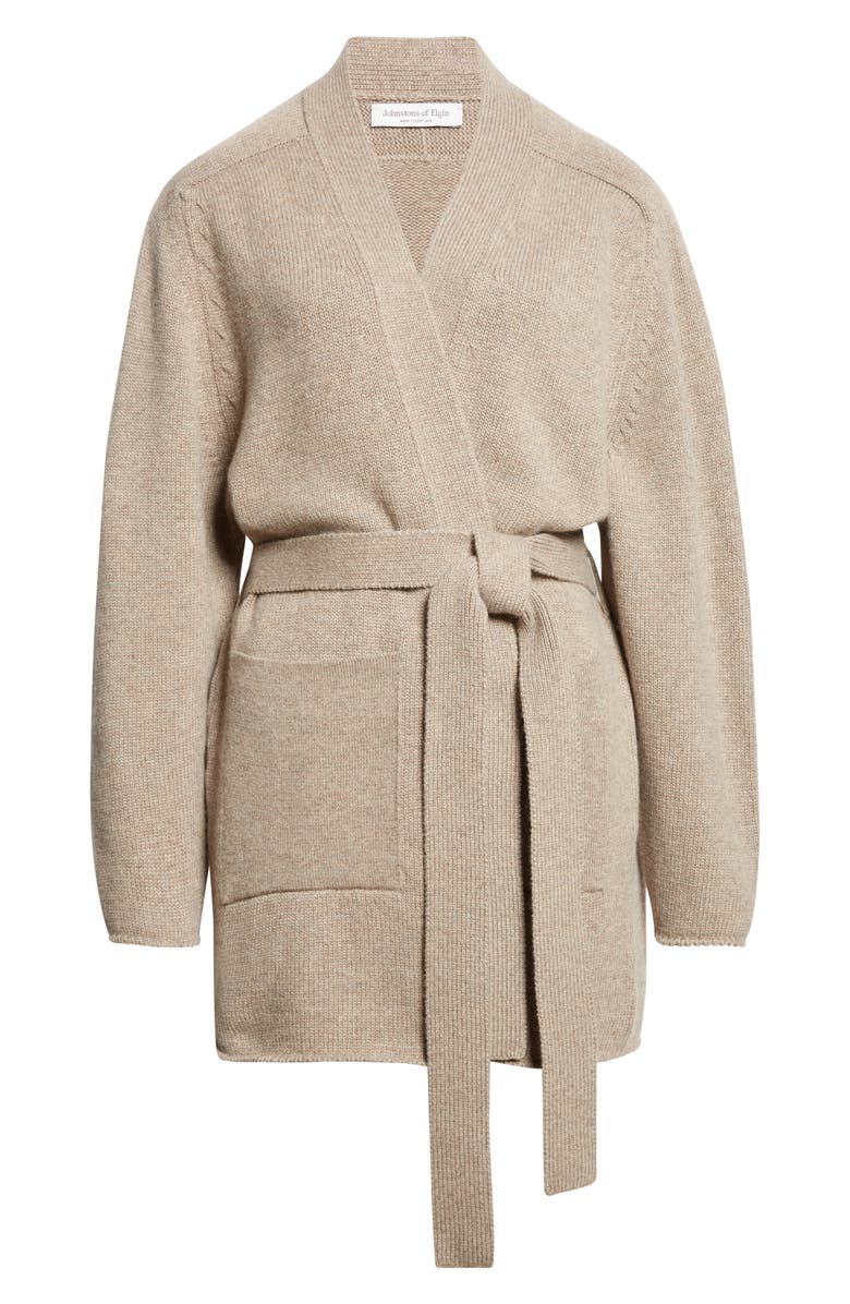 Johnstons of Elgin Relaxed Fit Belted Donegal Cashmere Cardigan, Alternate, color, Peregrine Donegal