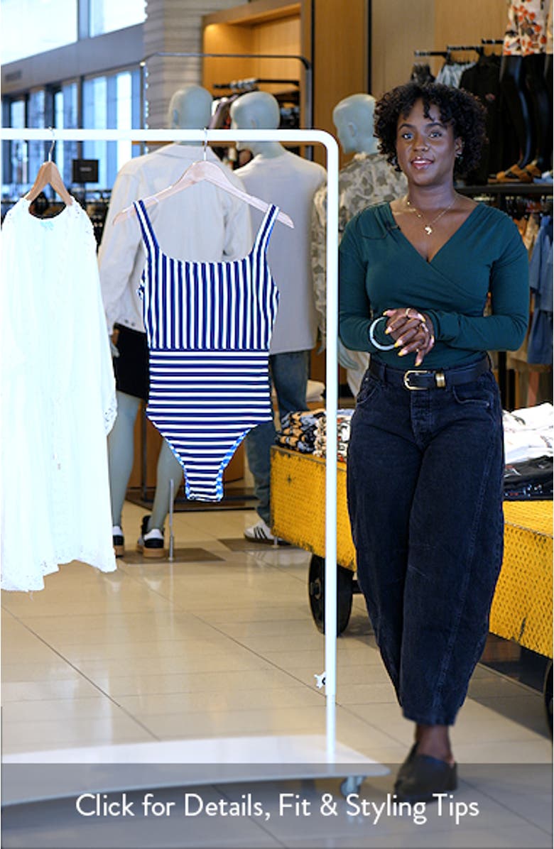 Coastline Stripe Reversible One-Piece Swimsuit, sales video thumbnail