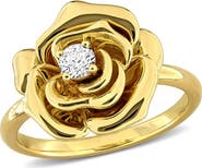 DELMAR Created White Sapphire Rose Ring