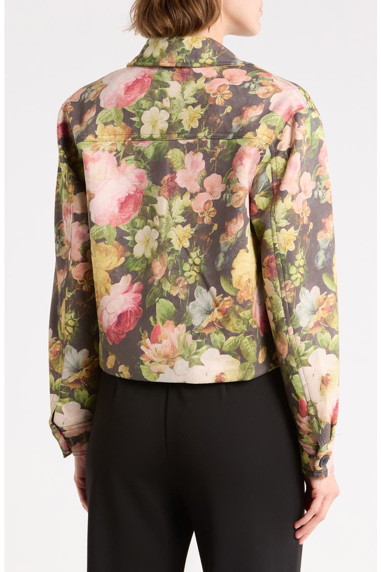 Crop Faux Suede Jacket, Alternate, color, FALL FLORAL PRINT