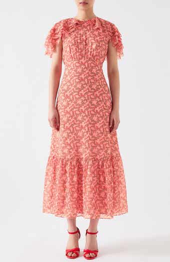 LK Bennett Billie Blossom Capelet Silk Blend Dress