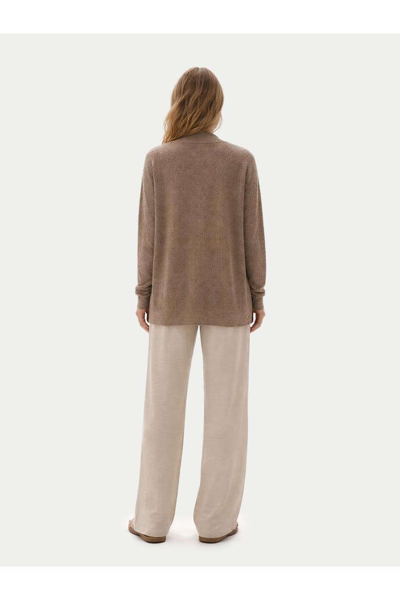 Ajour Knit Open front Cardigan, Alternate, color, taupe
