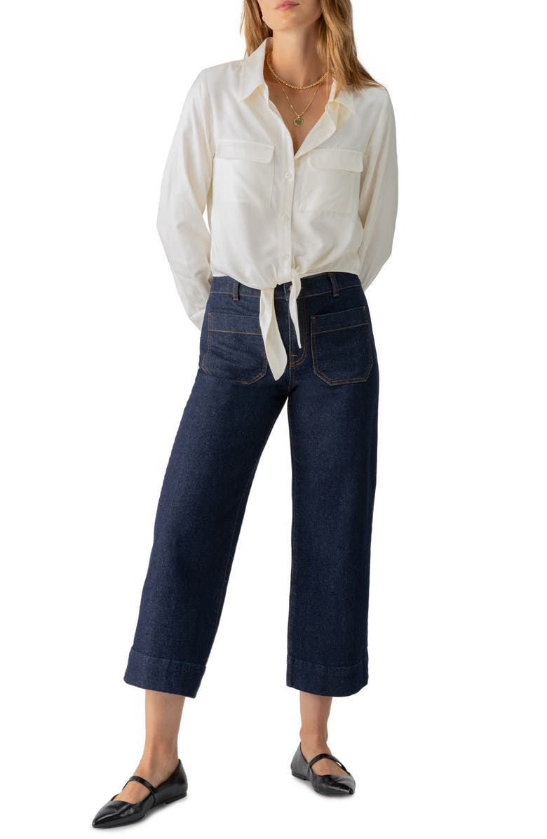 Sanctuary Lifetime Tie Front Button-Up Shirt, Alternate, color,