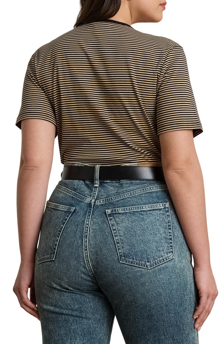 Lauren Ralph Lauren Stripe Cotton Ringer T-Shirt, Alternate, color, 
