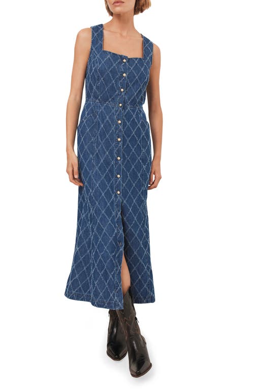 Mint Velvet Denim Midi Dress In Blue