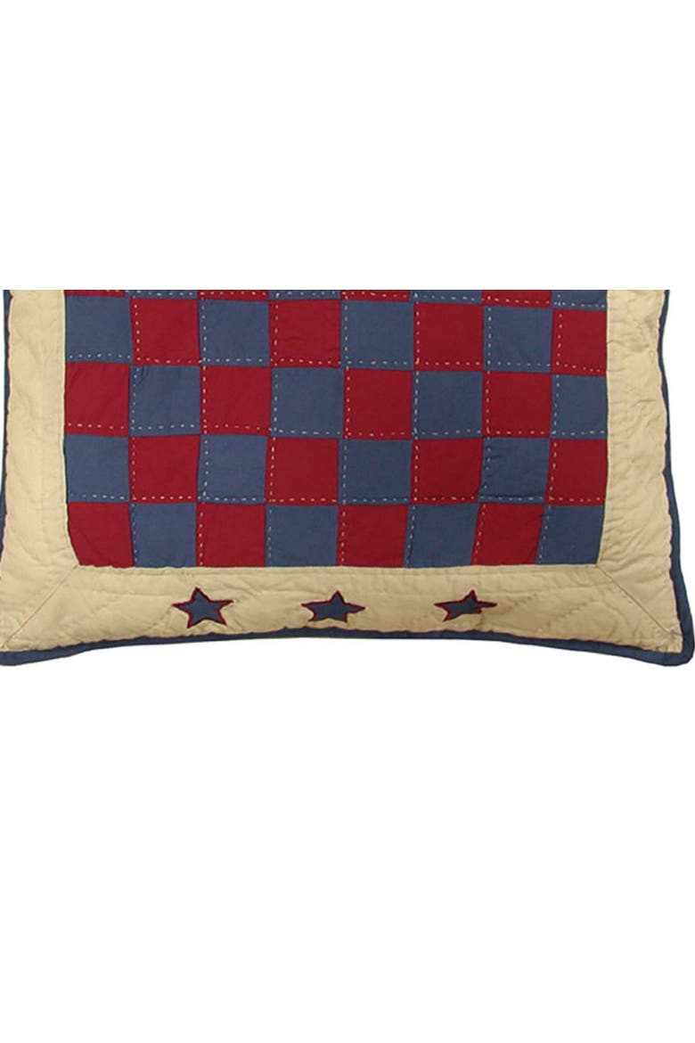 Colonial Williamsburg Checkerboard Quilted Pillow, 22" x 22", Alternate, color, Red