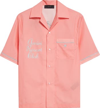 VIP価格★【AMIRI】Flamingo Pink Cotton Resort Club Tee Amiri Resort Club Tee in Flamingo Pink | FWRD