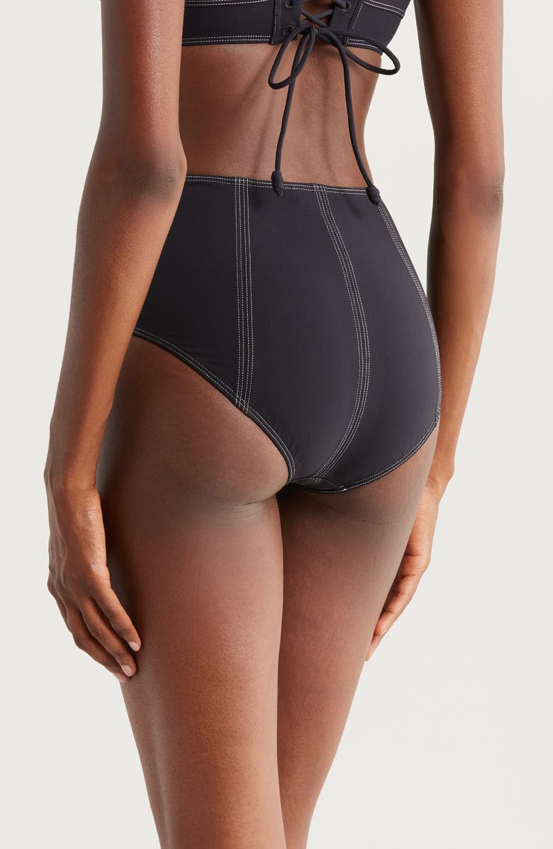 Ulla Johnson Kiele High Waist Bikini Bottoms, Alternate, color, Noir