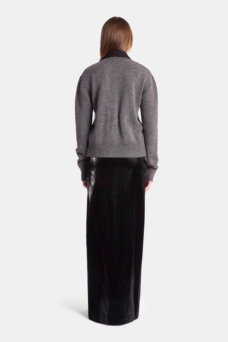 Draped Merino Cashmere Sweater, Alternate, color, Charcoal