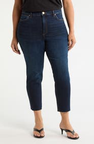KUT from the Kloth Rachael Fab Ab Raw Hem High Waist Crop Mom Jeans