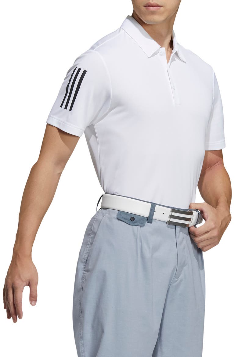 Men's 3-Stripes Polo, Alternate, color, WHITE/ BLACK
