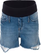 PIETRO BRUNELLI MATERNITY Distressed Maternity Denim Shorts