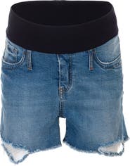 PIETRO BRUNELLI MATERNITY Distressed Maternity Denim Shorts