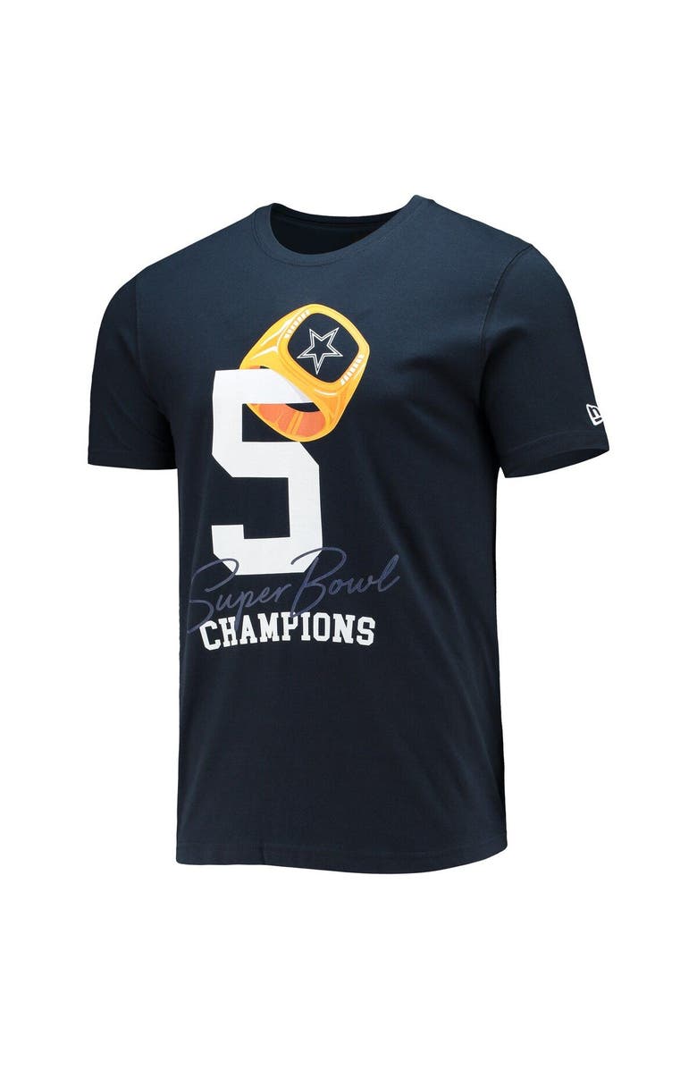 New Era Men's New Era Navy Dallas Cowboys 5X Super Bowl Champions Local Count the Rings T-Shirt, Alternate, color, 