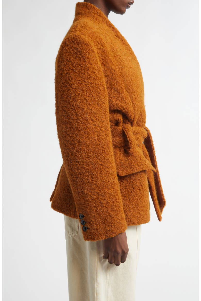 Syndra Oversize Wool & Alpaca Blend Bouclé Jacket, Alternate, color, CARAMEL