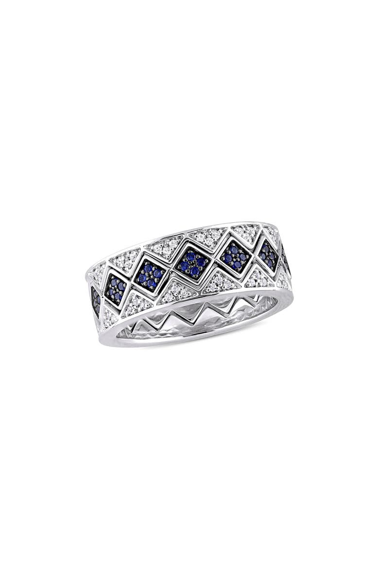Lab-Grown Sapphire Band Ring, Main, color, BLUE