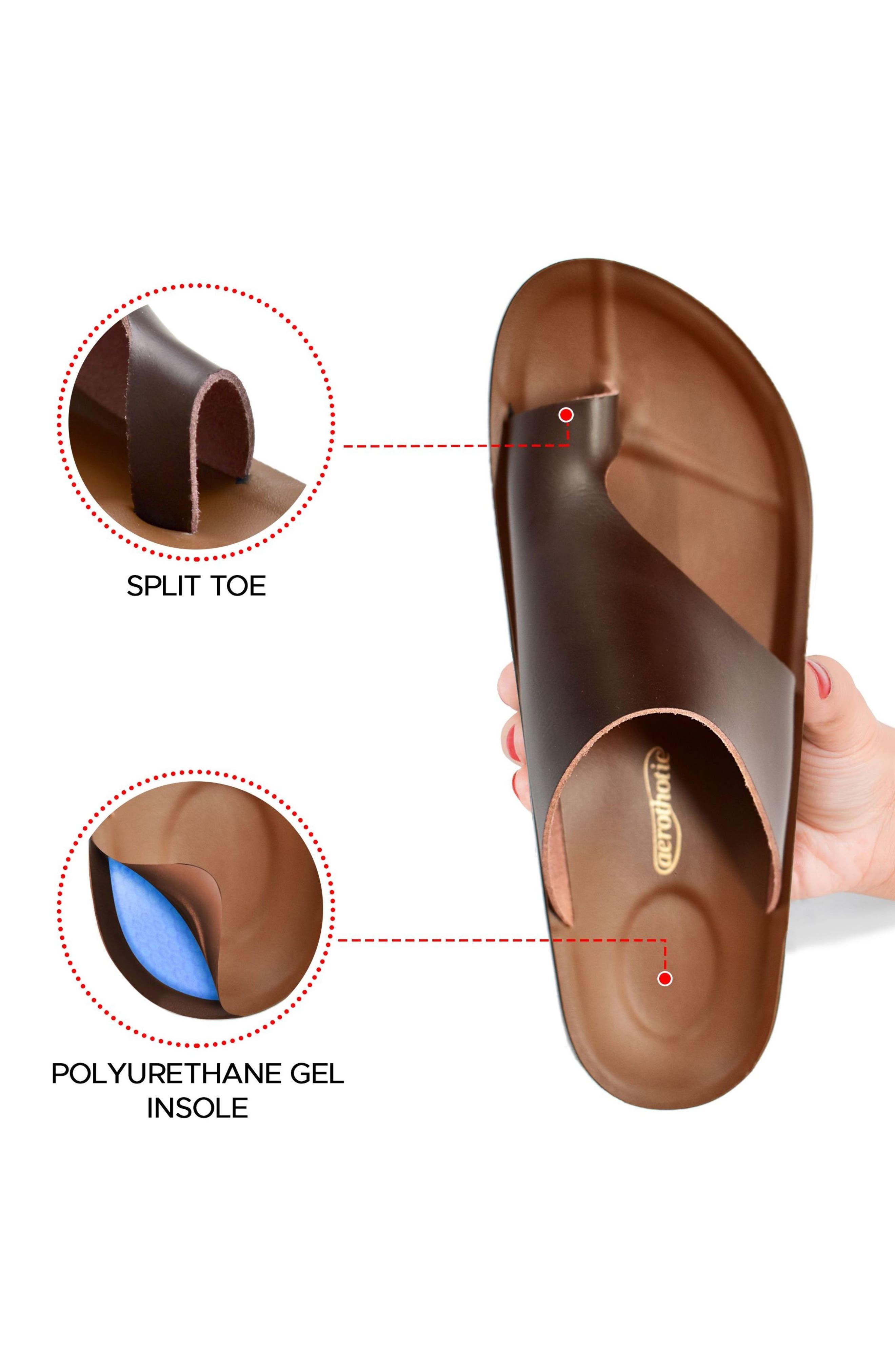 AEROTHOTIC Neritic Toe Loop Side Sandal, Alternate, color, Brown