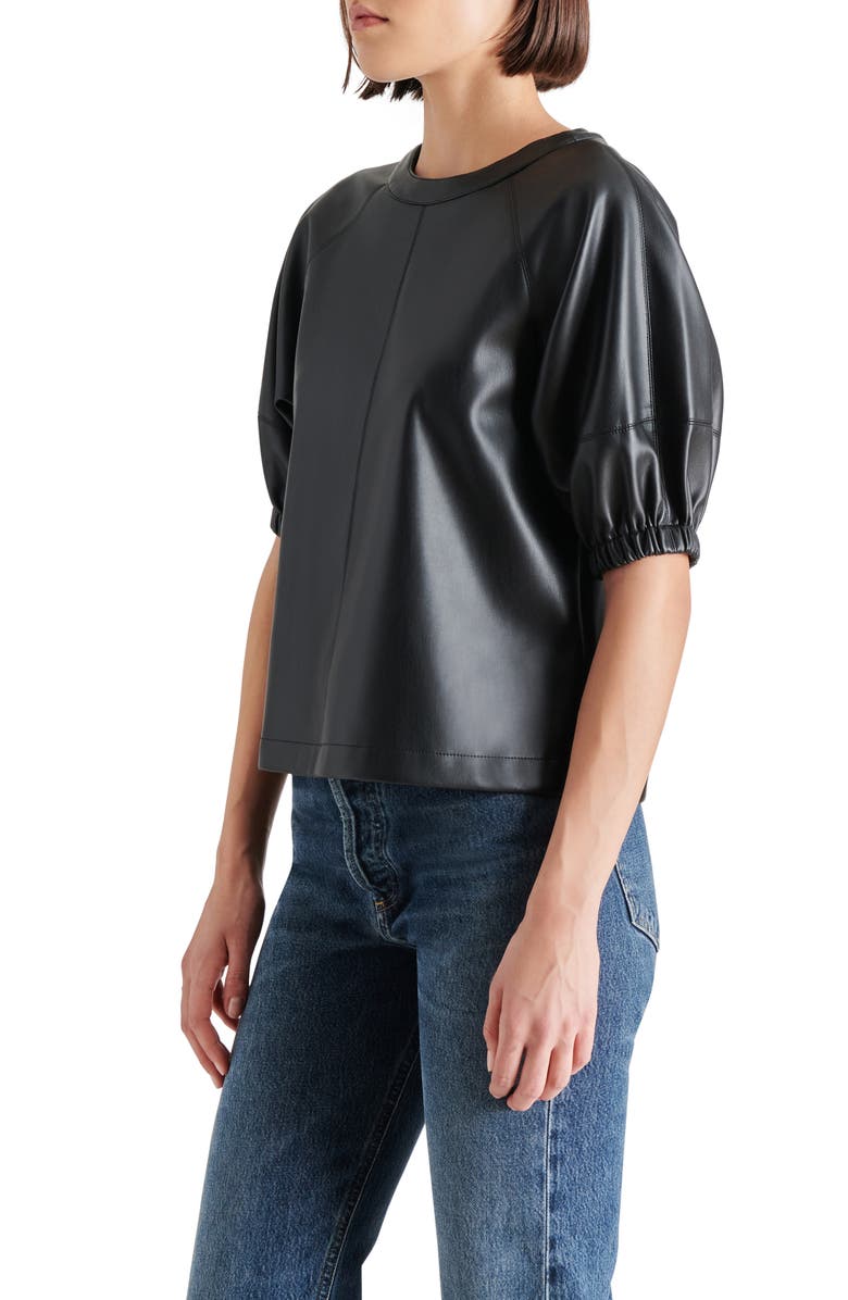 Steve Madden Reilly Faux Leather Top, Alternate, color,