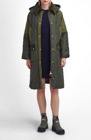 Barbour Cookston Quilted Coat with Removable Hood