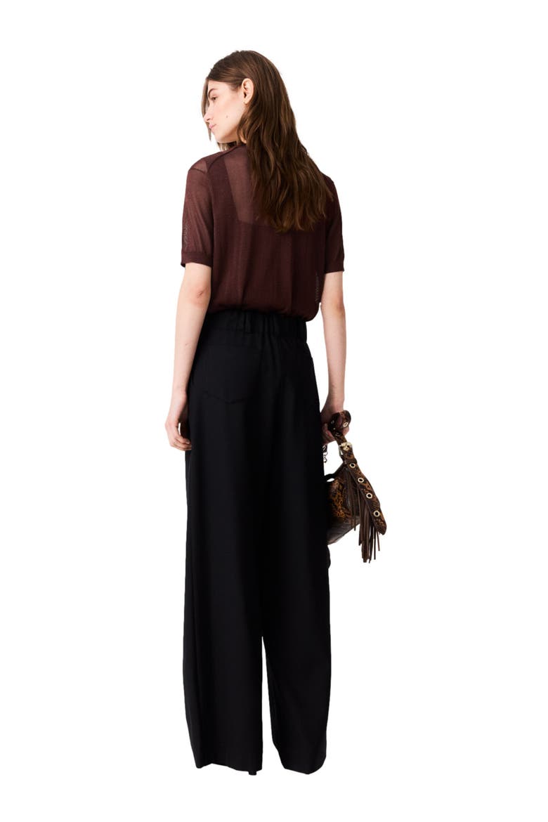 Wide-leg suit trousers, Alternate, color, Black