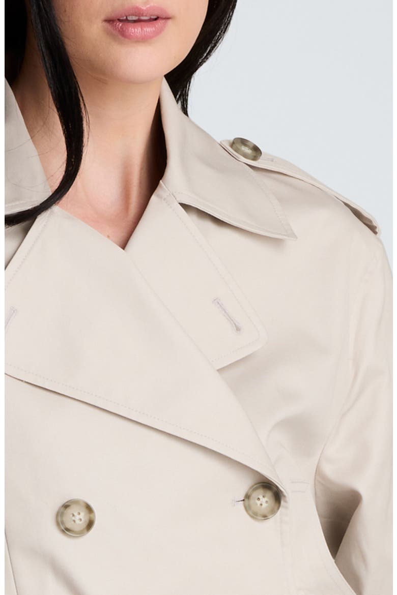 Double Breasted Short Trench Coat, Alternate, color, OXFORD STONE