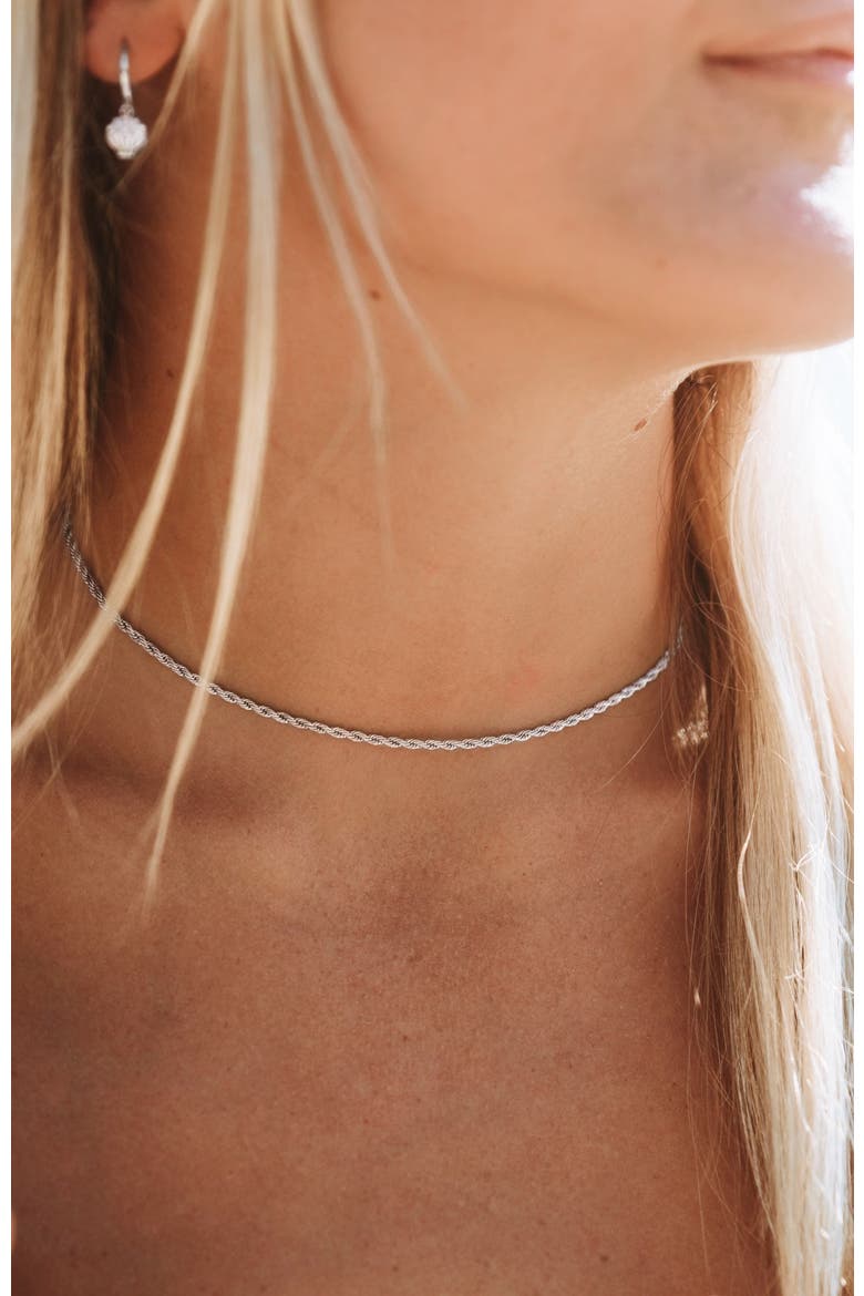 Calvi Rope Chain Necklace, Alternate, color, Silver