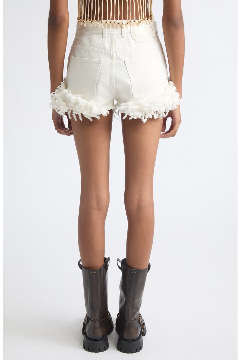 Fringe Cutoff Denim Shorts, Alternate, color, OFF WHITE DENIM