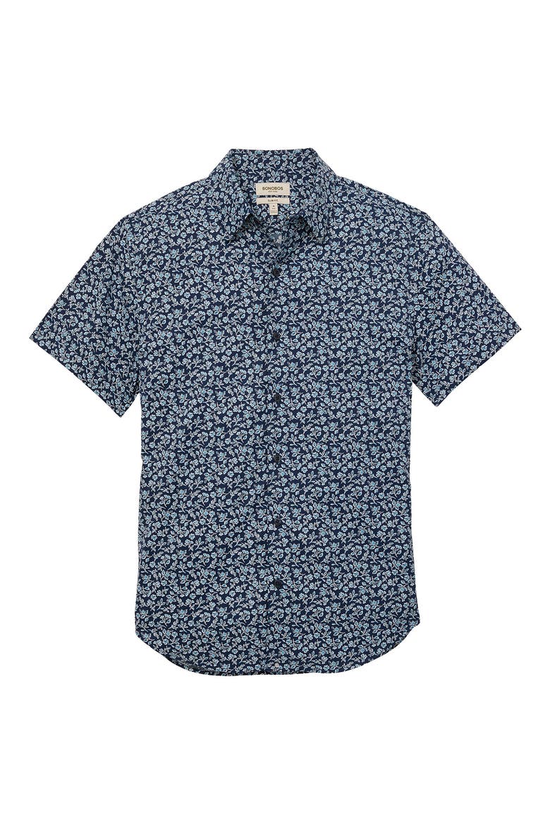 Tech Floral Short Sleeve Performance Button-Up Shirt, Alternate, color, KENRIA FLORAL